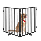 Furggis metal dog gate extended to cover wider doorway for stairs and hallways
