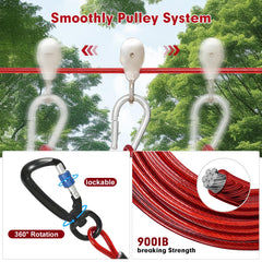 Furggis Runner heavy-duty zip line supports dogs up to 300lbs safely