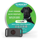FurLife grey dog tag pendant highlights lightweight flea and tick prevention.