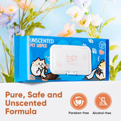 Furmini Unscented Pet Wipes dog face use for safe quick grooming.