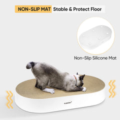 FUROZY cat-scratcher oval pad catnip closeup attracting cats for play