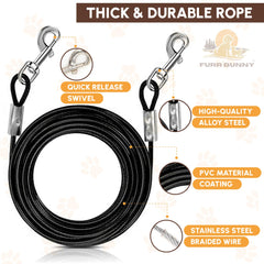 FURR BUNNY 360° swivel leash system reduces tangles during walks.