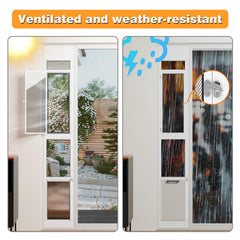 FurrFinesse adjustable-height dog door fits most sliding door tracks.