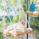 Furrfinity cat window perch on solid pine bed for sturdy sunlit naps