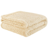 furrybaby dog blanket soft sherpa beige 32x40 on bed provides cozy warmth