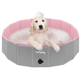 Furrybaby dog pool foldable 32inch shown for portable backyard fun and easy storage