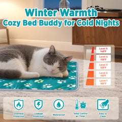 Furrybaby heating pad features overheat sensor for safe, steady warmth.