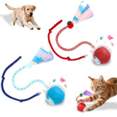 FurryJoy Interactive Ball red front view promotes indoor exercise and pet engagement