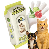 FURRYTIME pet cleaning glove wipes on dog coat for quick, mess-free grooming