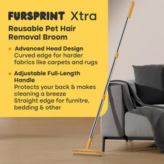 Fursprint carpet rake cleaning a rug efficiently and evenly