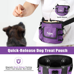FurtasticFinds dog treat pouch storage-spaces showcases four compartments for treats, pockets and accessories