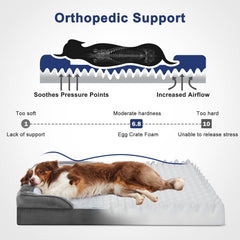 FURTIME dog bed c-shape-chaise design promotes security and cozy lounging.