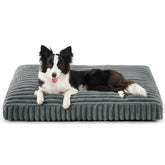FURTIME gray flat dog bed with plush mattress for all-season comfort