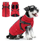 FURTIME dog winter coat with built-in harness, front view for secure daily walks.
