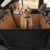 FURTIME large dog car seat PU leather close-up highlights durable, easy-clean material.