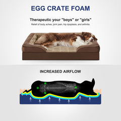 FURTIME Orthopedic Bed chaise design demonstrates secure lounging in a cozy C-shape