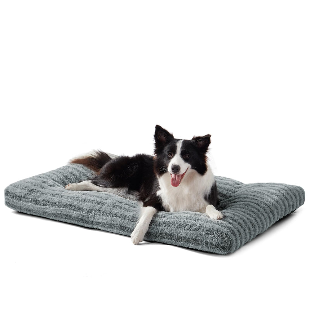 FURTIME Washable Dog Bed gray front view shows plush comfort and stable support.
