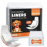 FurVeluxia dog diaper liners total pack 100ct shows value for multi-pet households.