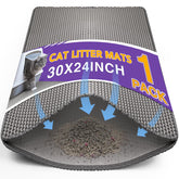 FURWEY cat litter mat front view in gray protects floors and reduces tracking.
