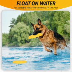 FUSOTO Dog Discs Toy water-floating shot highlights water play on beach or lake.