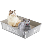 FUTAM stainless steel litter box XXL top view showing expansive space for large cats