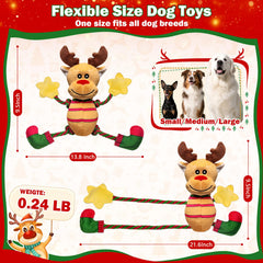 Fuufome extendable limbs reindeer toy enabling indoor fetch and tug games