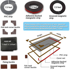FUYITE aquarium netting mesh provides easy feeding access without fish escaping.