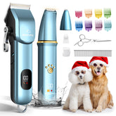 FuzzyFix dog grooming kit cover highlights all-in-one tool for convenient home grooming.