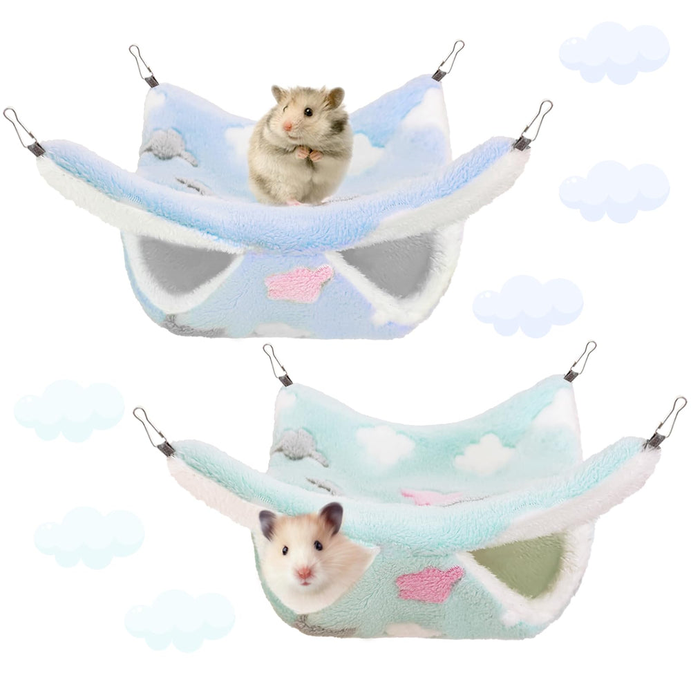 Fuzzivator rat hammock green clouds provides a cozy resting spot for small pets
