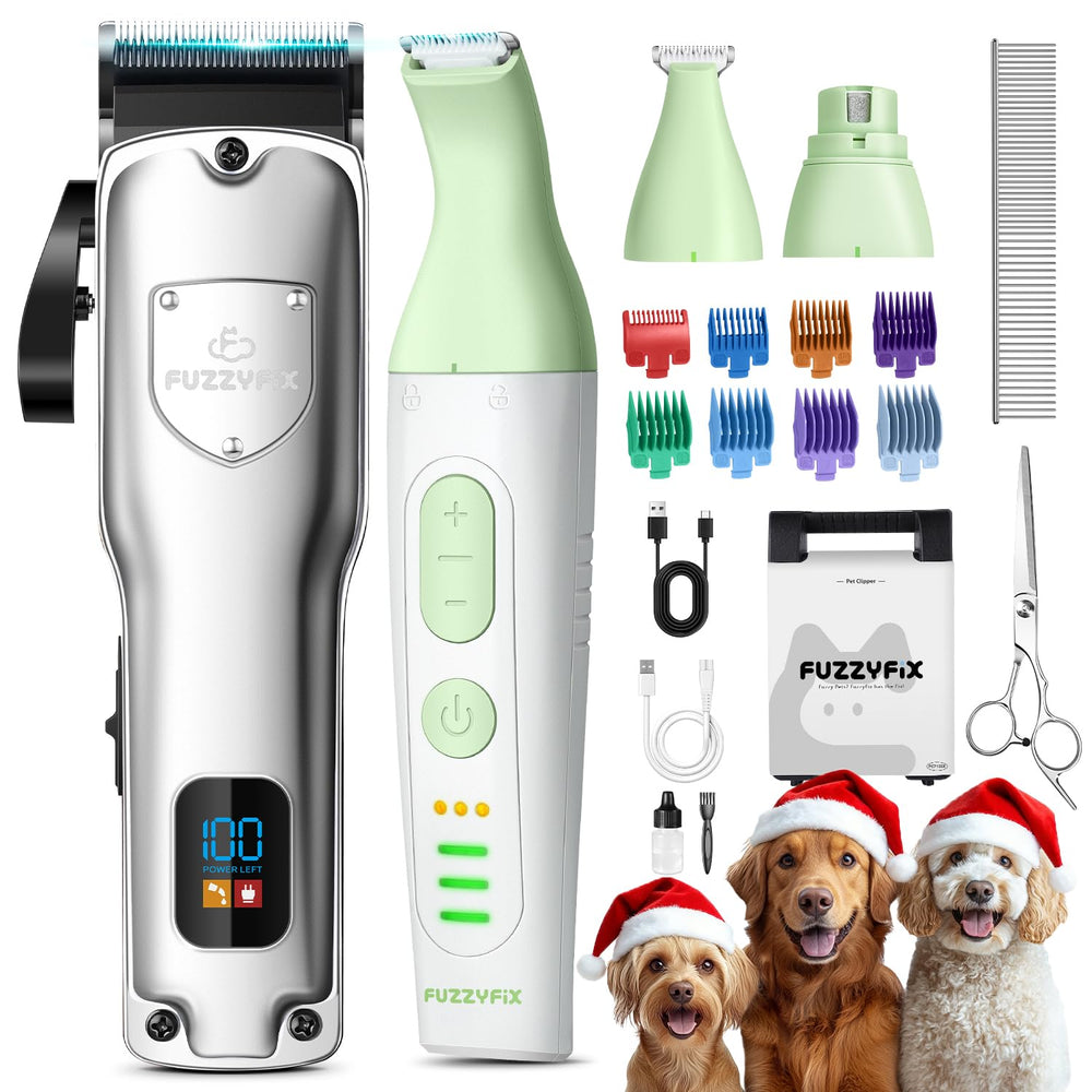 FuzzyFix dog grooming kit full-body clippers for efficient thick-coat grooming