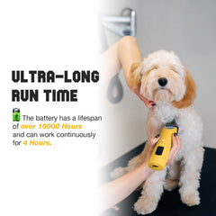 FuzzyFix dog clippers show ultra-long run time with up to four hours of cordless use.