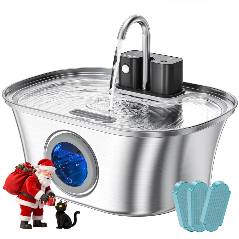 FWMB Cat Water Fountain wireless-battery-powered for convenient cordless hydration.