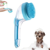 FWYDRJZC dog bath brush packshot highlighting 2-in-1 design for efficient grooming
