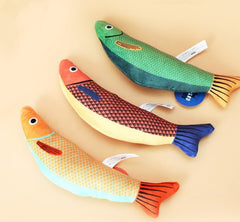 FXGJDeng Saury Fish toy in green, front view, soft plush ideal for interactive play.