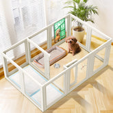 FXW AuraSpace 24in playpen fully assembled for easy containment and space-saving setup.