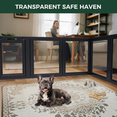 FXW AuraSpace two-dogs-feature shows concurrent play and rest spaces in one enclosure.