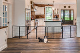FXW Dog Gate indoor wide assembly demonstrates quick setup for wide room openings