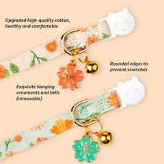 FYEQYAOU adjustable cat collar shows 7-11.5 inch range for a comfy fit.