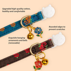 FYEQYAOU cotton cat collar closeup shows soft material and skin-friendly design