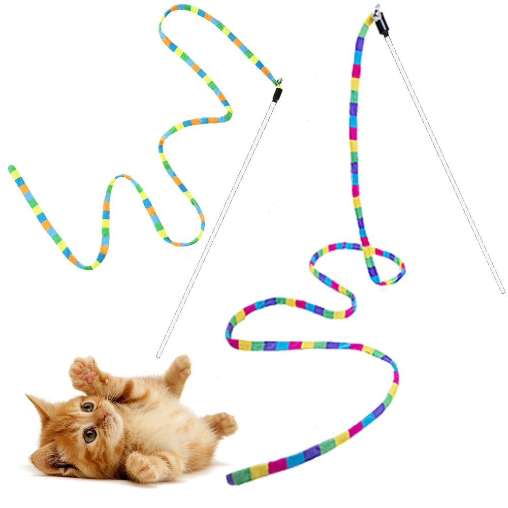 FYNIGO rainbow wand strings for long indoor cat play