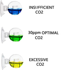 FZONE Aquatic CO2 drop checker on glass for easy monitoring and color cues
