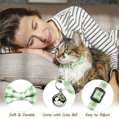 G-ficu floral pattern green cat collar offers stylish comfort