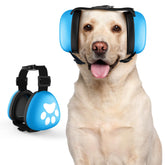 G-RECREATER dog ear muffs adjustable band for secure, comfortable fit during storms and fireworks.