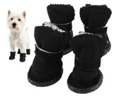 GabeFish Puppy Winter Boots top view shows warm fleece and snug fit.