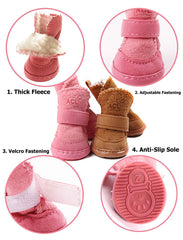 GabeFish anti-slip dog shoes on paw, helps prevent sliding on slick surfaces.