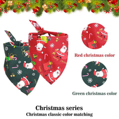 GABraden Christmas dog bandana pattern highlights bright seasonal elements for celebrations.