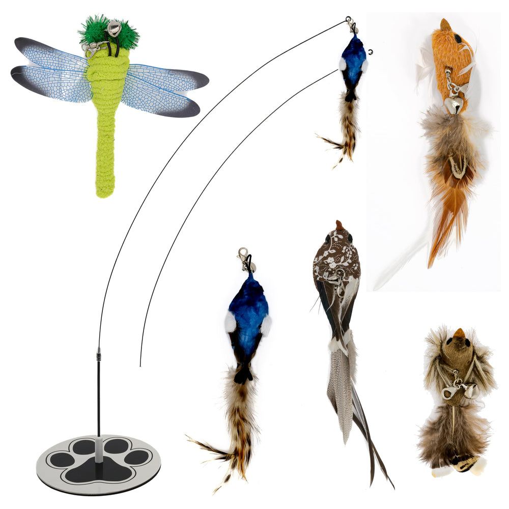 GADGETSOLOGY cat wand toys set with interactive play tools for enrichment.