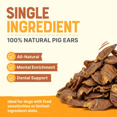 Gaines Family Farmstead pig ears all-natural USA-made for wholesome dog snacking.