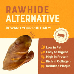 Gaines Pig Ears rawhide alternative chew – satisfying, safer chewing option.