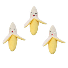 Galepromot banana plush dog toy pack with squeaker for interactive fetch